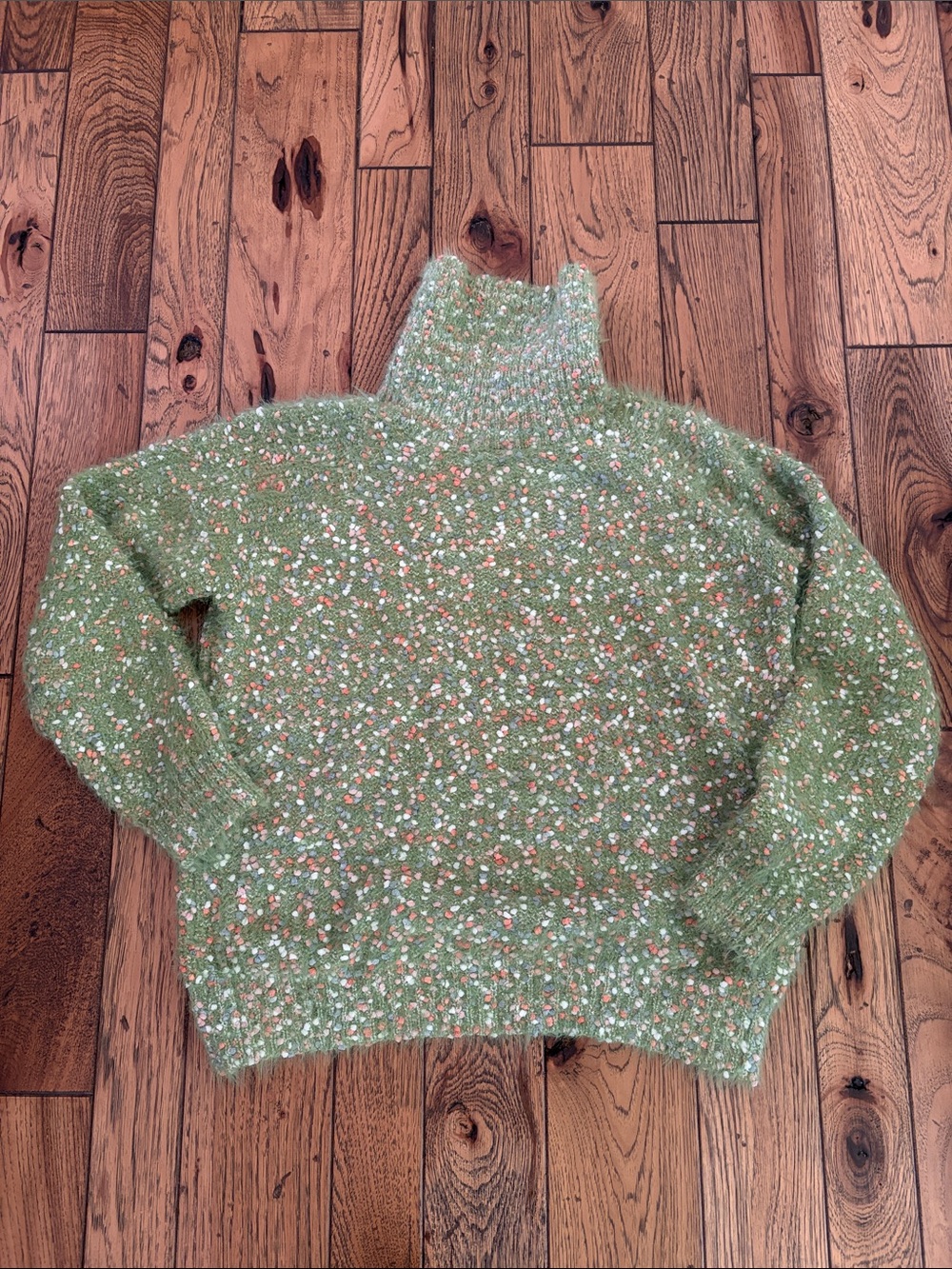 ADORA Cozy Green Confetti knit Turtleneck Sweater - Women's